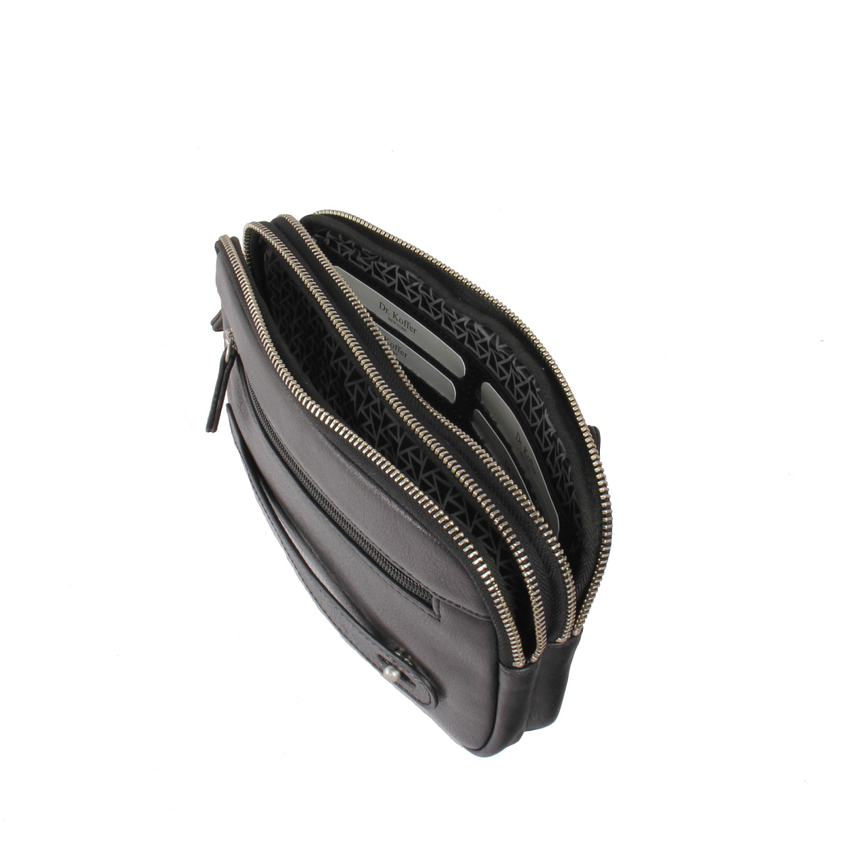 Сумка барсетка из натуральной кожи Dr. Koffer черная