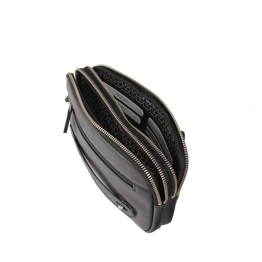 Сумка барсетка из натуральной кожи Dr. Koffer черная