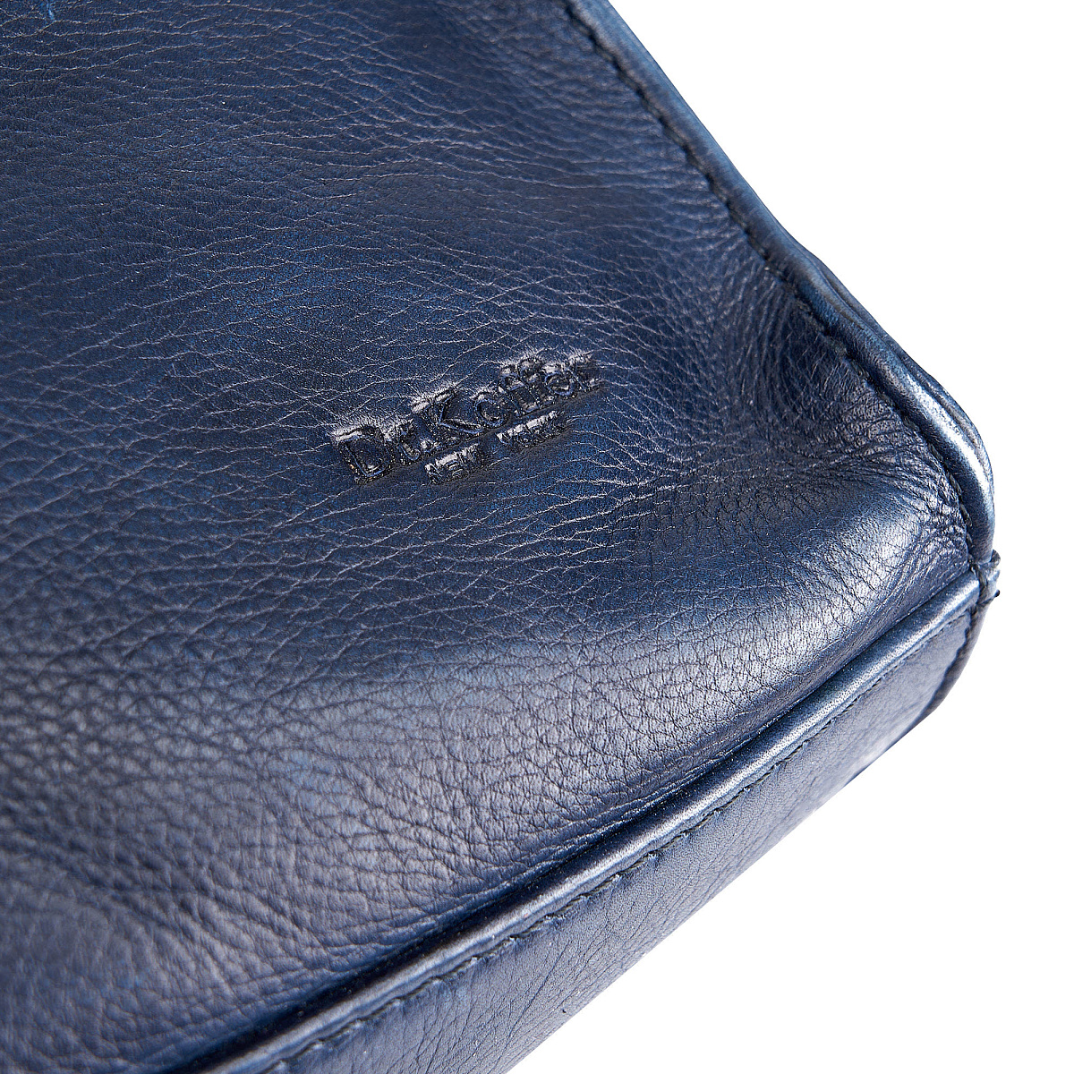 Деловая сумка Dr.Koffer из натуральной кожи синяя