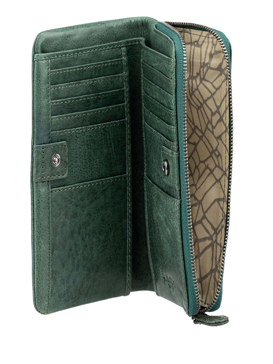 Кошелек Dr.Koffer из натуральной кожи зелёный