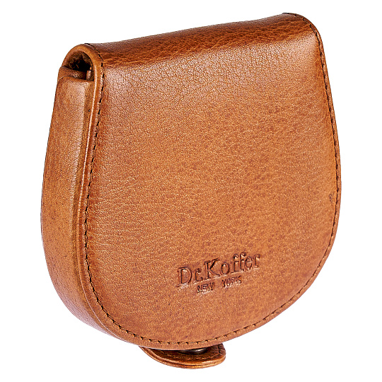 Монетница Dr.Koffer из натуральной кожи светло-коричневая