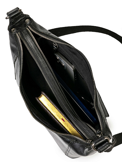 Сумка через плечо Dr.Koffer из натуральной кожи черная