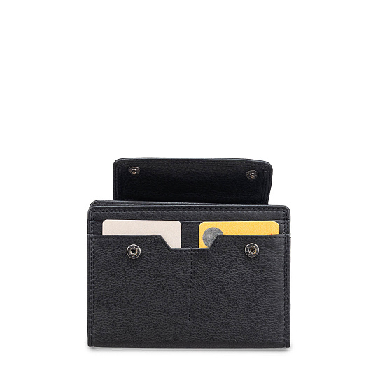 Портмоне из натуральной кожи черное