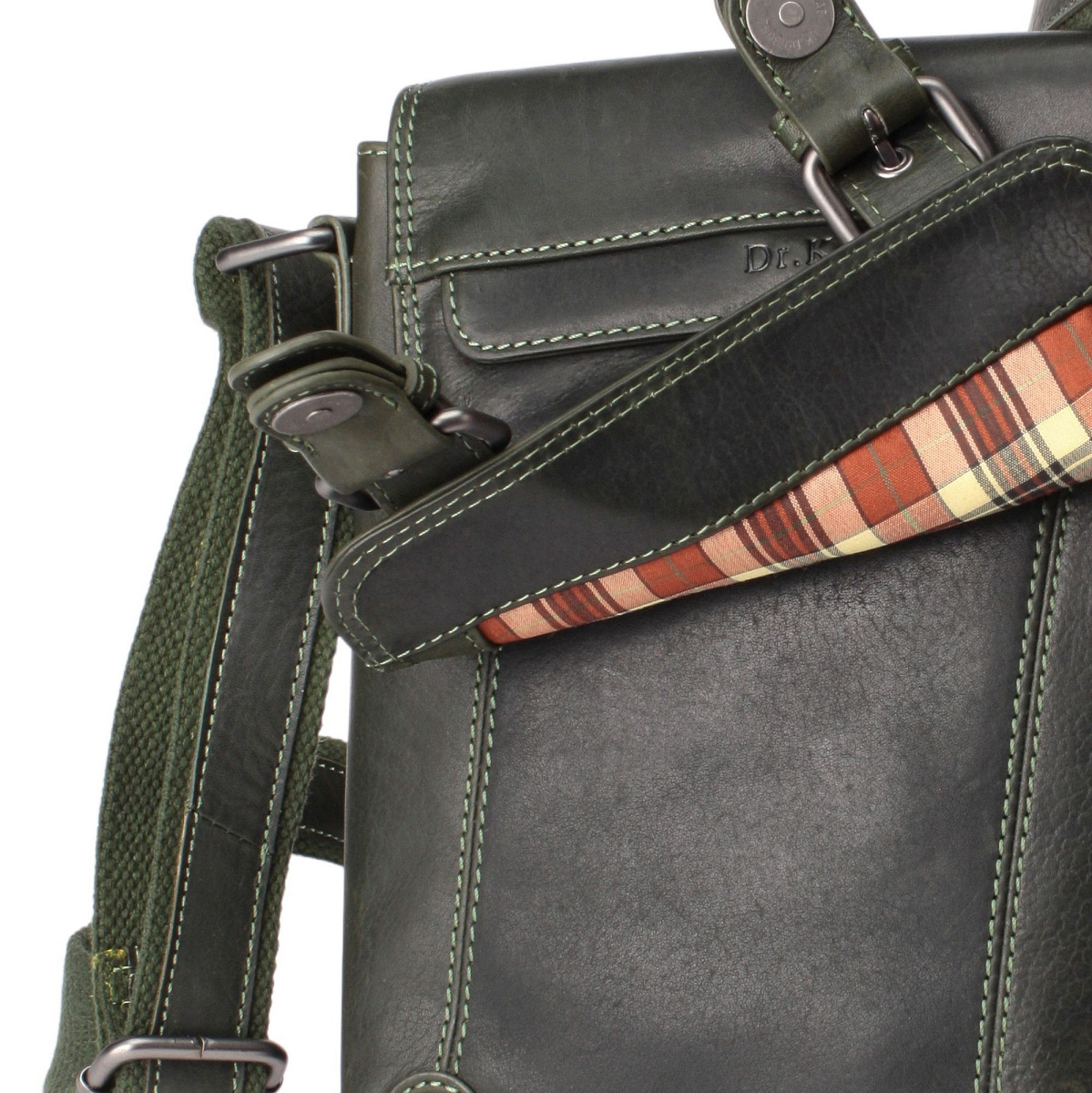 Сумка через плечо Dr.Koffer из натуральной кожи зеленая