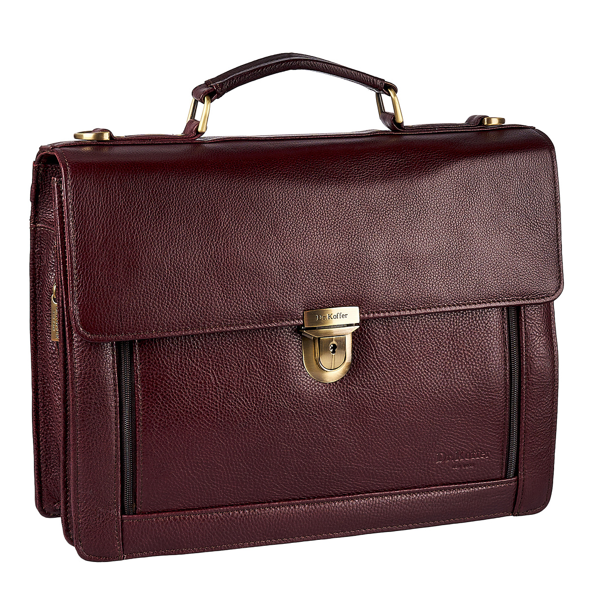 Портфель Dr.Koffer из натуральной кожи темно-коричневый