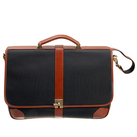 Портфель Dr.Koffer из нейлона и натуральной кожи