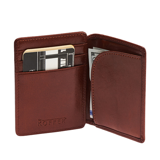 Визитница Dr.Koffer из натуральной кожи светло-коричневая