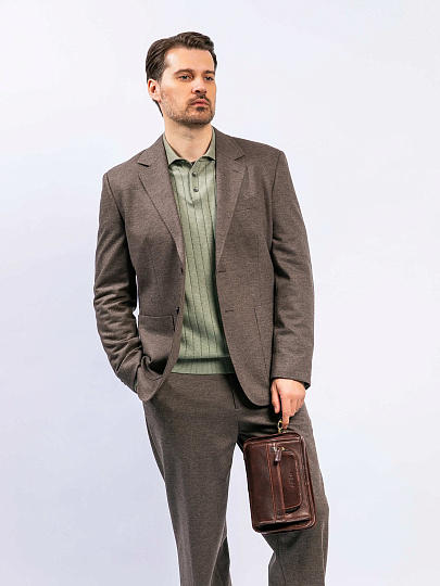 Сумка-визитка Dr. Koffer из натуральной кожи коричневая