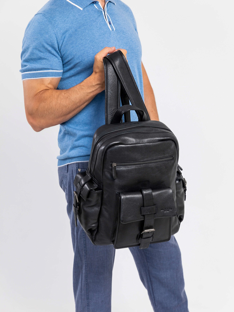 Рюкзак Dr.Koffer из натуральной кожи черный
