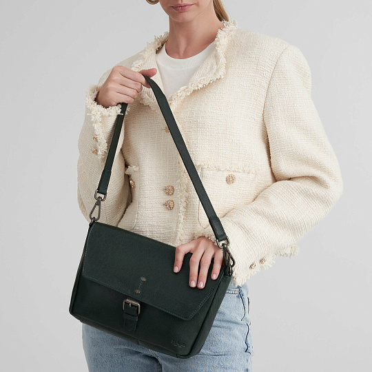 Женская сумка Dr.Koffer из натуральной кожи зеленая