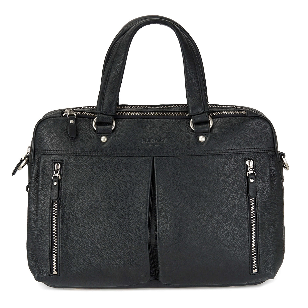 Деловая сумка Dr.Koffer из натуральной кожи черная