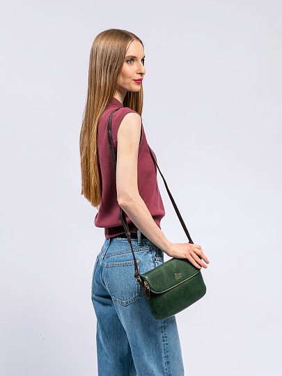 Женская сумка Dr. Koffer из натуральной кожи зеленая