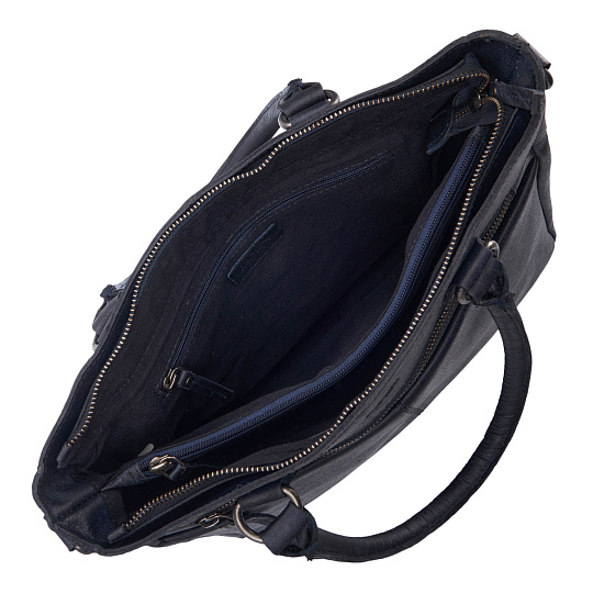 Деловая сумка Dr.Koffer из натуральной кожи синяя