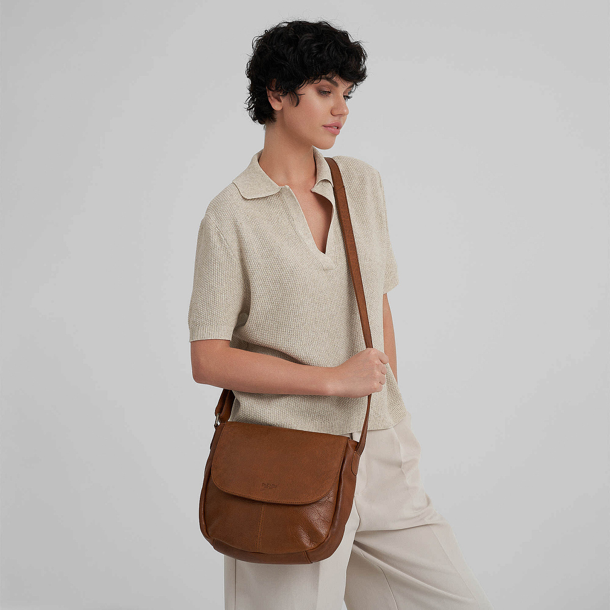 Женская сумка Dr.Koffer из натуральной кожи светло-коричневая