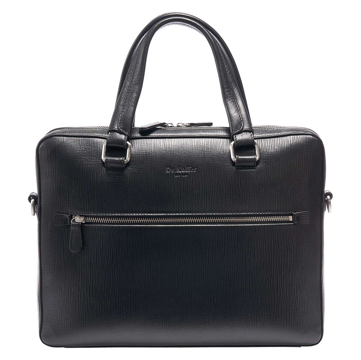Деловая сумка Dr.Koffer из натуральной кожи черная