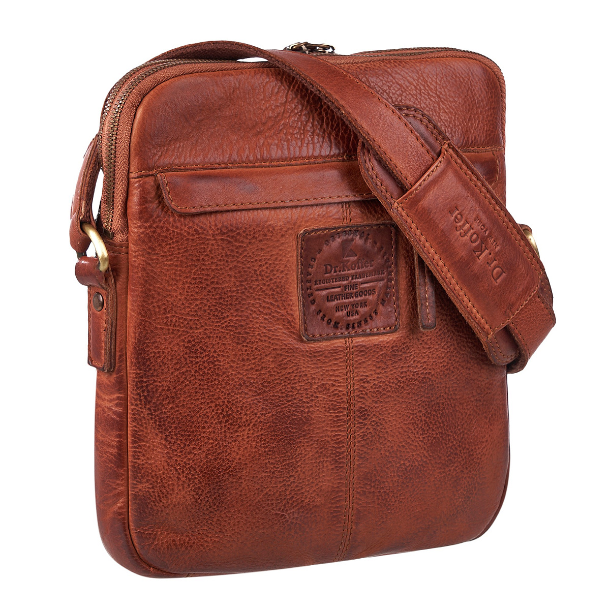 Сумка через плечо Dr.Koffer из натуральной кожи коричневая