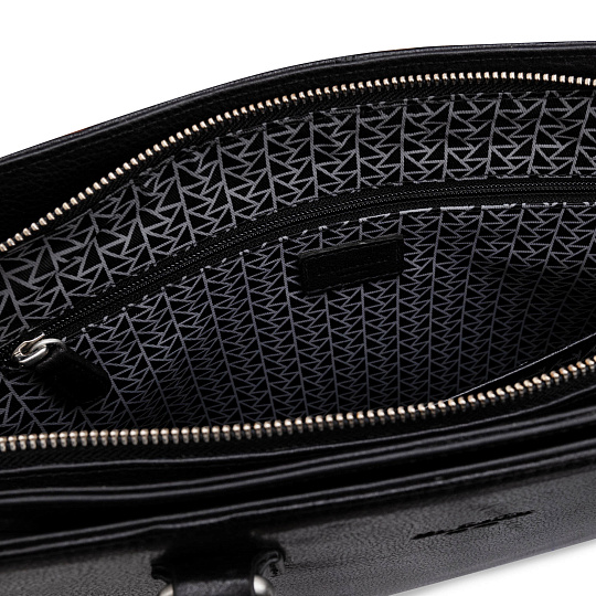 Деловая сумка Dr.Koffer из натуральной кожи черная