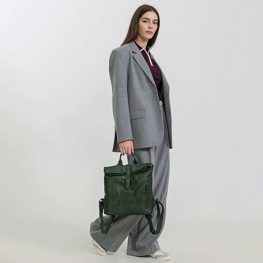 Рюкзак Dr.Koffer из натуральной кожи зеленый