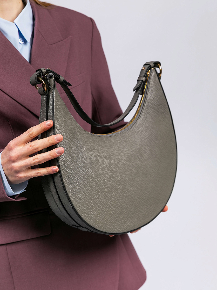 Женская сумка Dr. Koffer из натуральной кожи серая