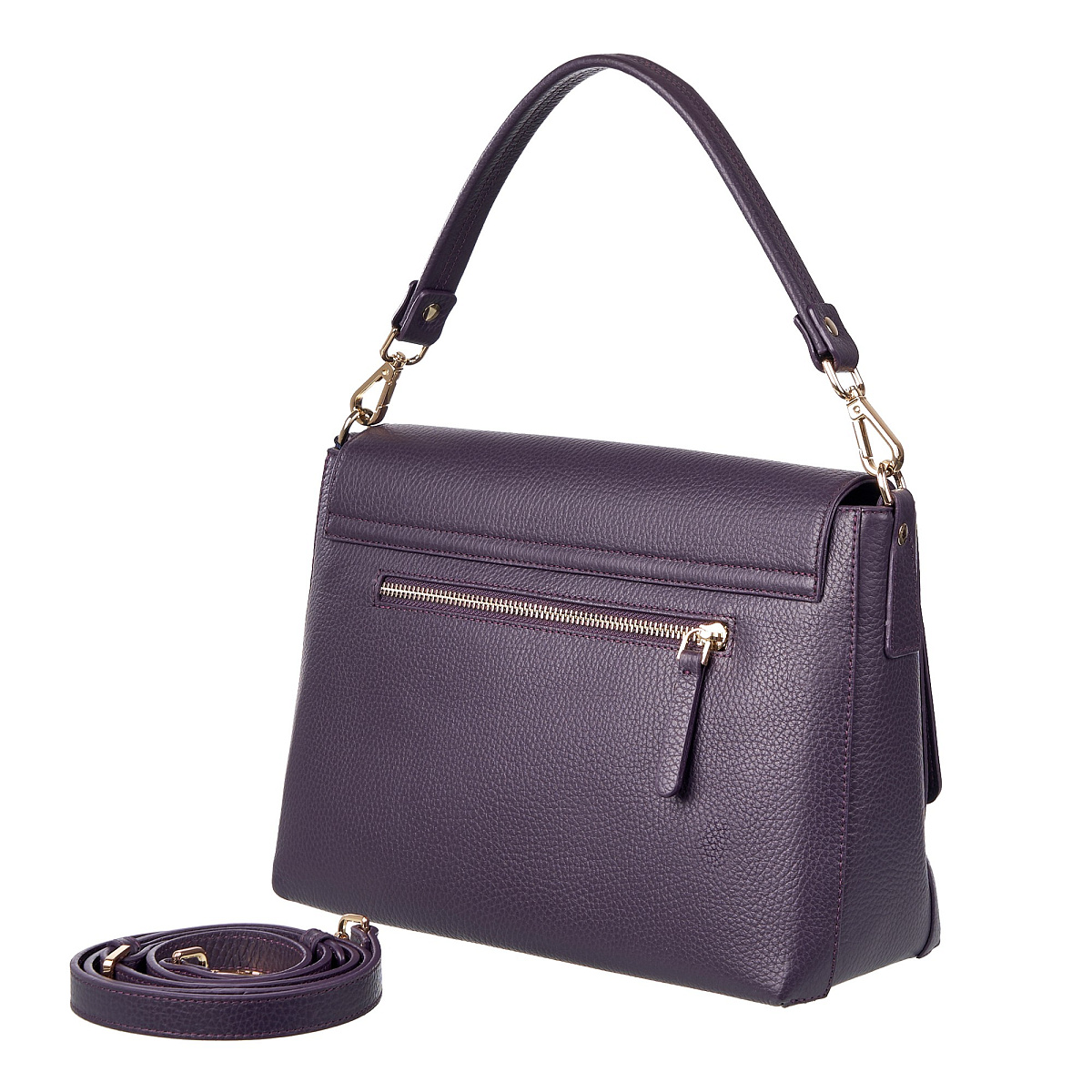 Женская сумка  Dr. Koffer из натуральной кожи фиолетовая