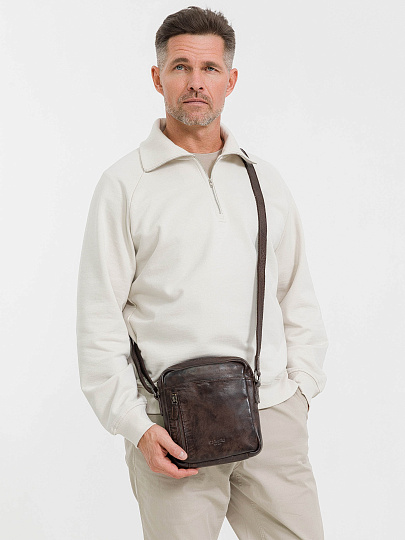 Сумка через плечо Dr.Koffer из натуральной кожи коричневая