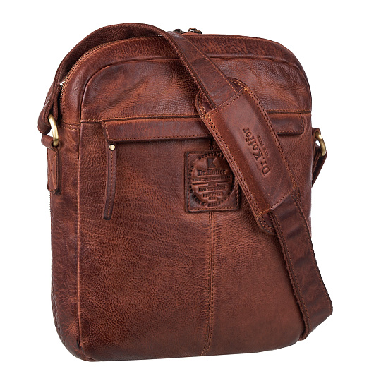 Сумка через плечо Dr.Koffer из натуральной кожи коричневая
