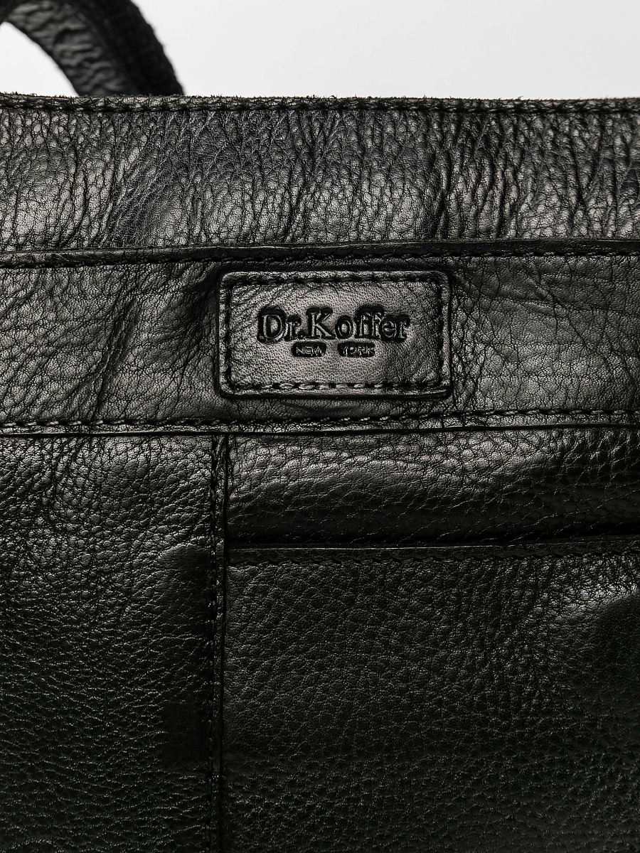 Сумка через плечо Dr.Koffer из натуральной кожи черная
