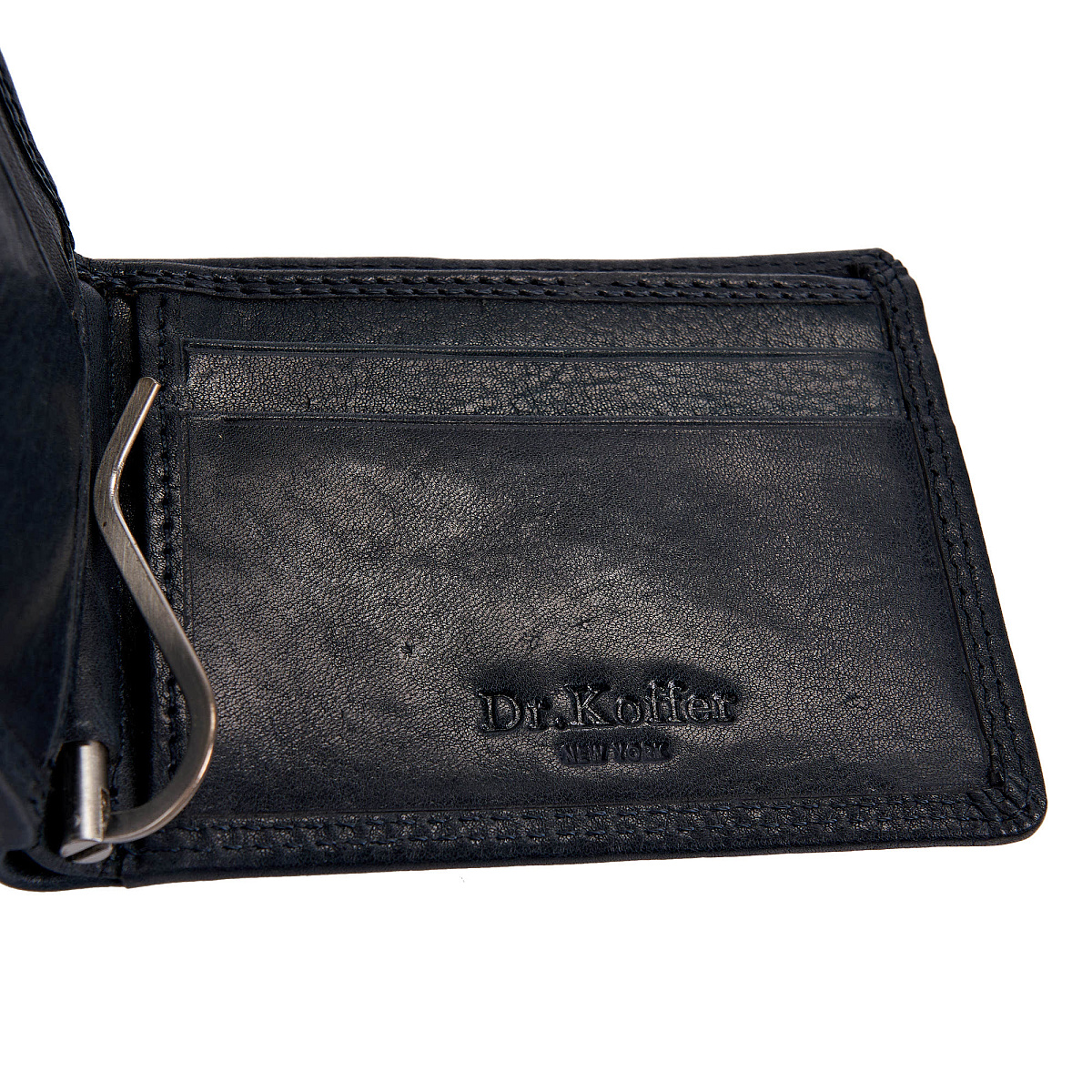 Зажим для денег Dr.Koffer из натуральной кожи синий