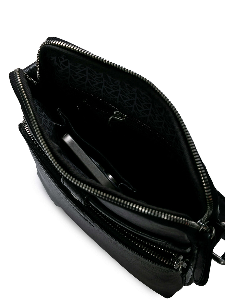 Сумка через плечо Dr.Koffer из натуральной кожи черная