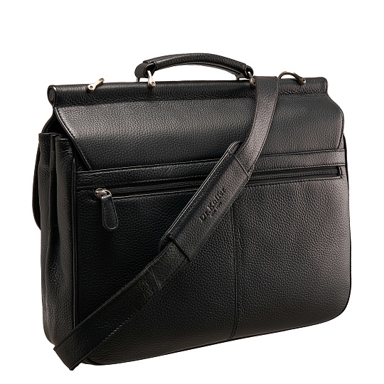 Портфель Dr.Koffer из натуральной кожи черный