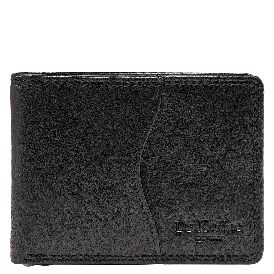 Зажим для денег Dr.Koffer из натуральной кожи черный