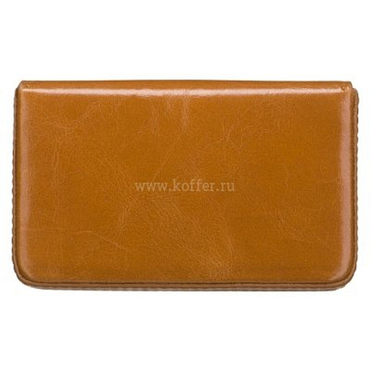 Визитница Dr.Koffer из натуральной кожи светло-коричневая