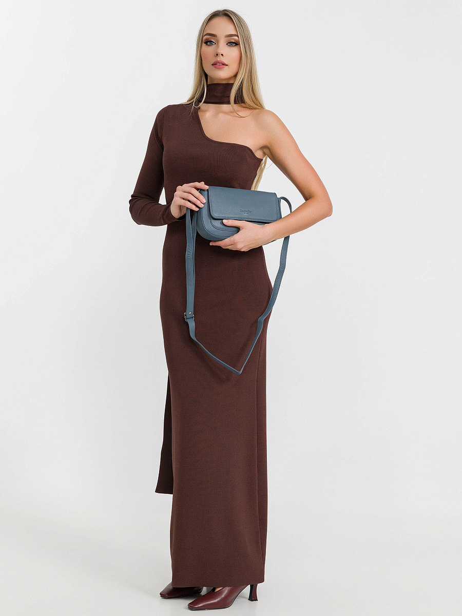 Женская сумка Dr.Koffer из натуральной кожи голубая