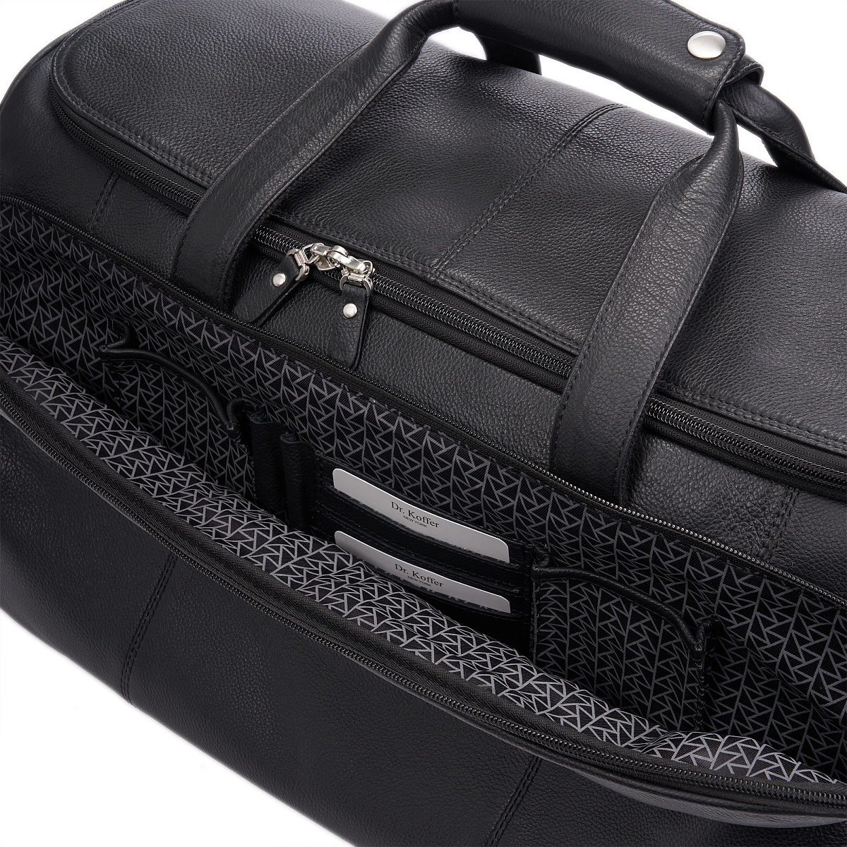 Сумка дорожная Dr.Koffer из натуральной кожи черная