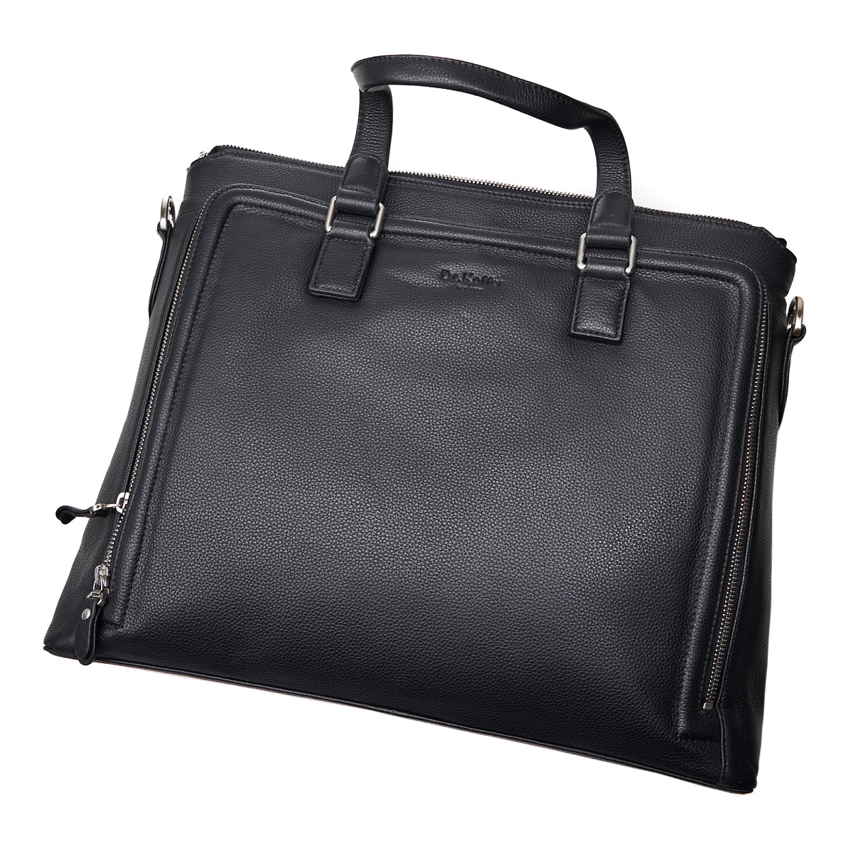 Деловая сумка Dr.Koffer из натуральной кожи черная