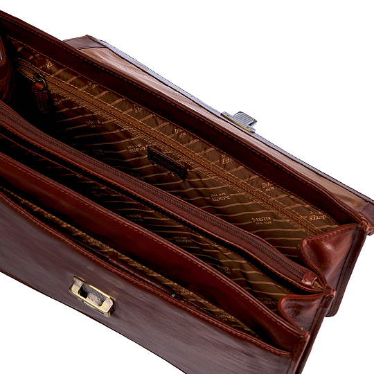 Портфель Dr.Koffer из натуральной кожи светло-коричневый