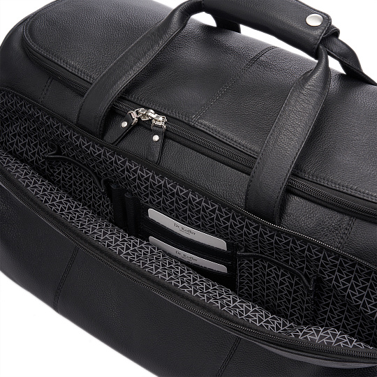 Сумка дорожная Dr.Koffer из натуральной кожи черная