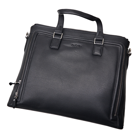 Деловая сумка Dr.Koffer из натуральной кожи черная