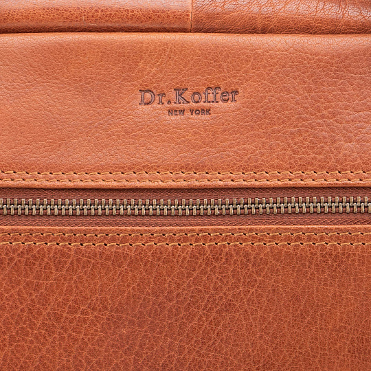 Деловая сумка Dr.Koffer из натуральной кожи коричневая