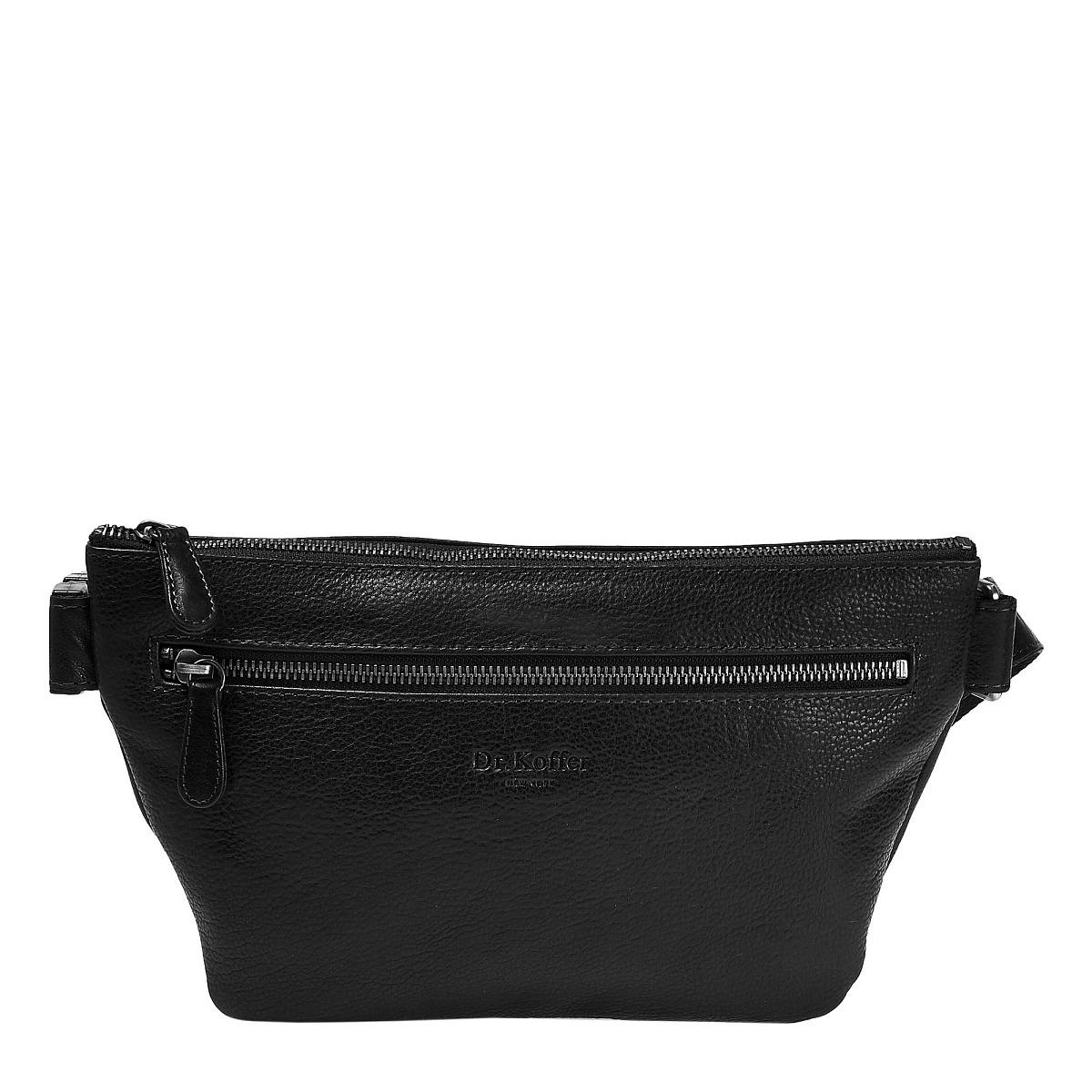 Сумка на пояс Dr. Koffer из натуральной кожи черная