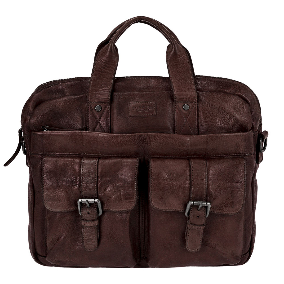 Деловая сумка Dr.Koffer из натуральной кожи темно-коричневая
