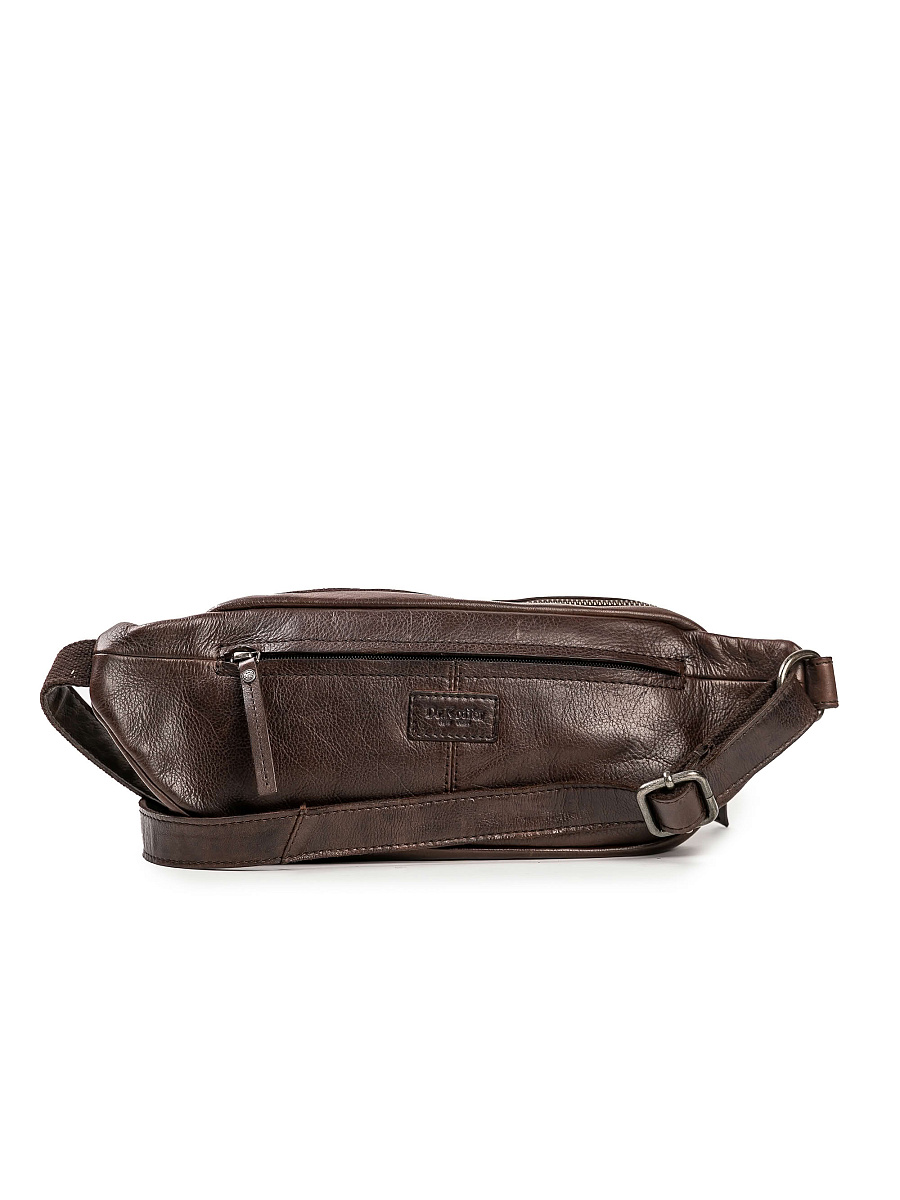 Сумка на пояс Dr. Koffer из натуральной кожи коричневая