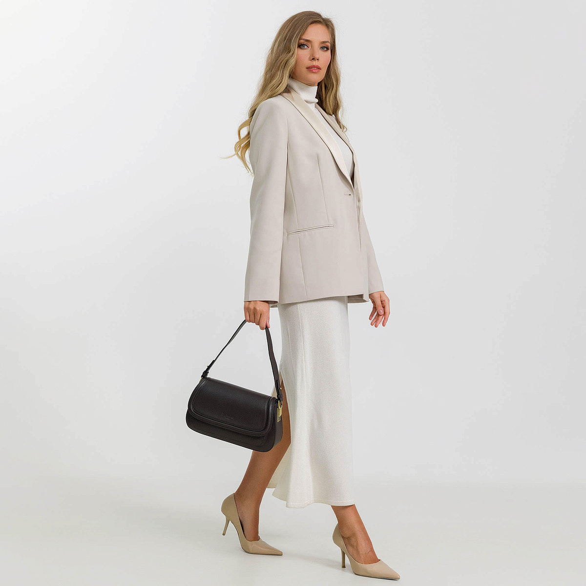 Женская сумка Dr. Koffer из натуральной кожи коричневая