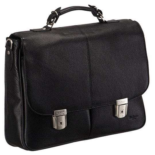 Портфель Dr.Koffer из натуральной кожи черный