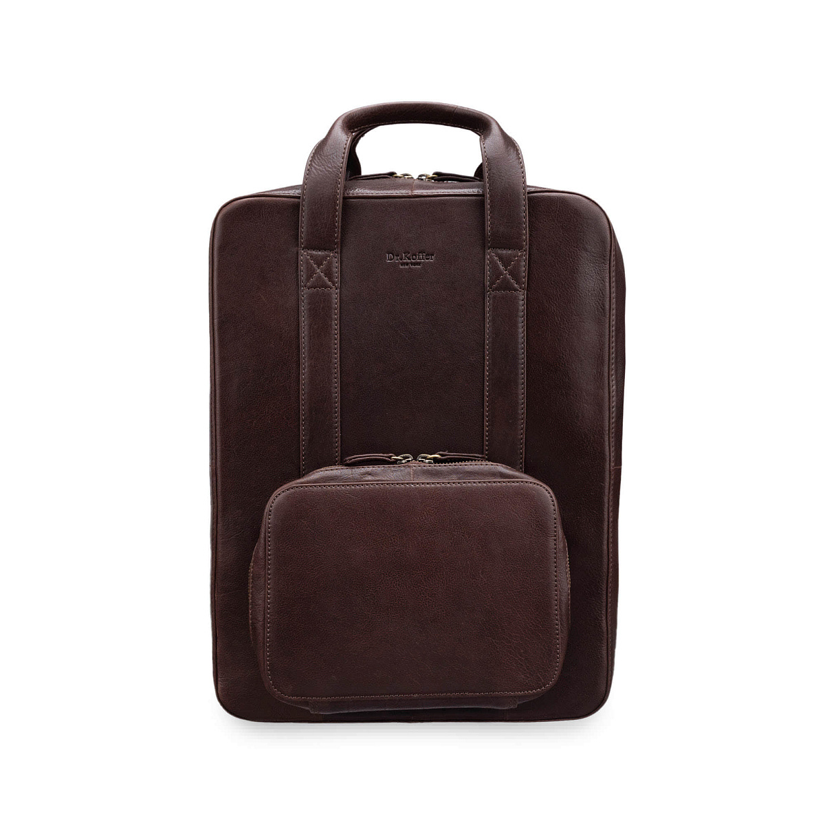 Рюкзак Dr.Koffer из натуральной кожи темно-коричневый