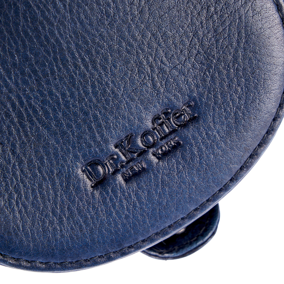 Монетница Dr.Koffer из натуральной кожи синяя