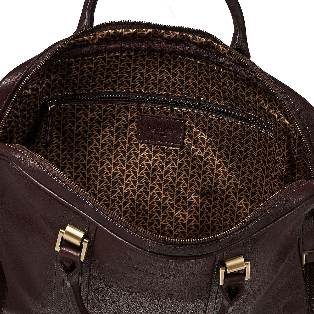 Деловая сумка Dr.Koffer из натуральной кожи темно-коричневая