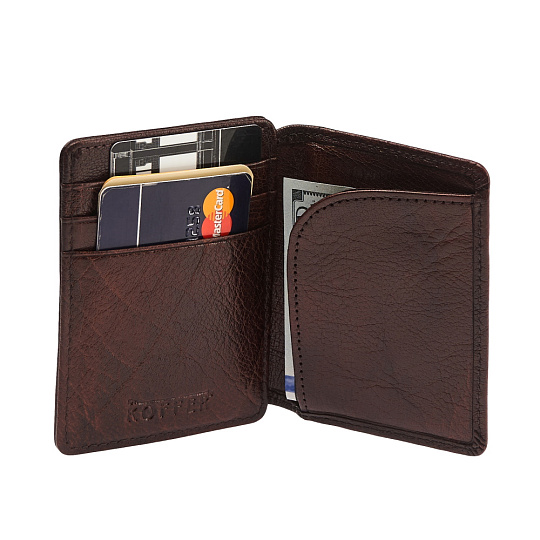 Визитница Dr.Koffer из натуральной кожи темно-коричневая