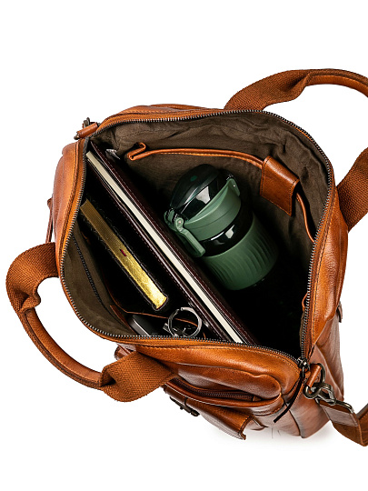 Деловая сумка Dr.Koffer из натуральной кожи коричневая