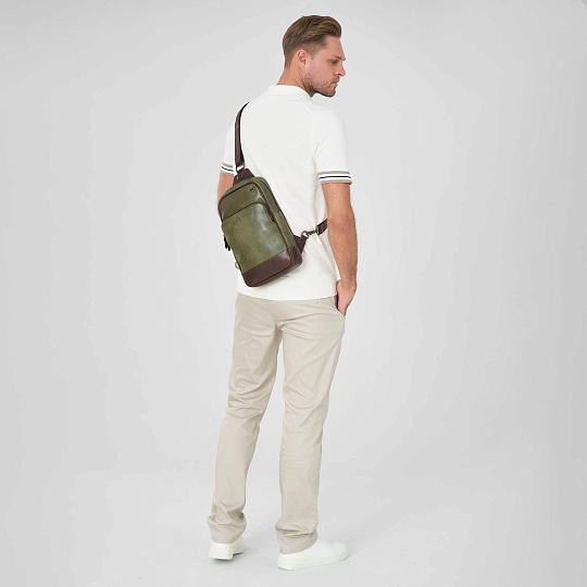 Рюкзак Dr.Koffer из натуральной кожи зеленый